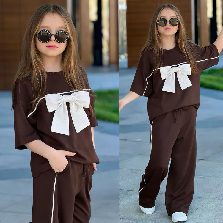 ست تیشرت شلوار پاپیونی کد:۹۰۲