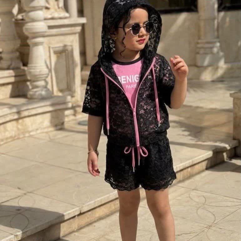 سه تیکه دانتل قیطون دوزی  مدل سنجاقک کد 946