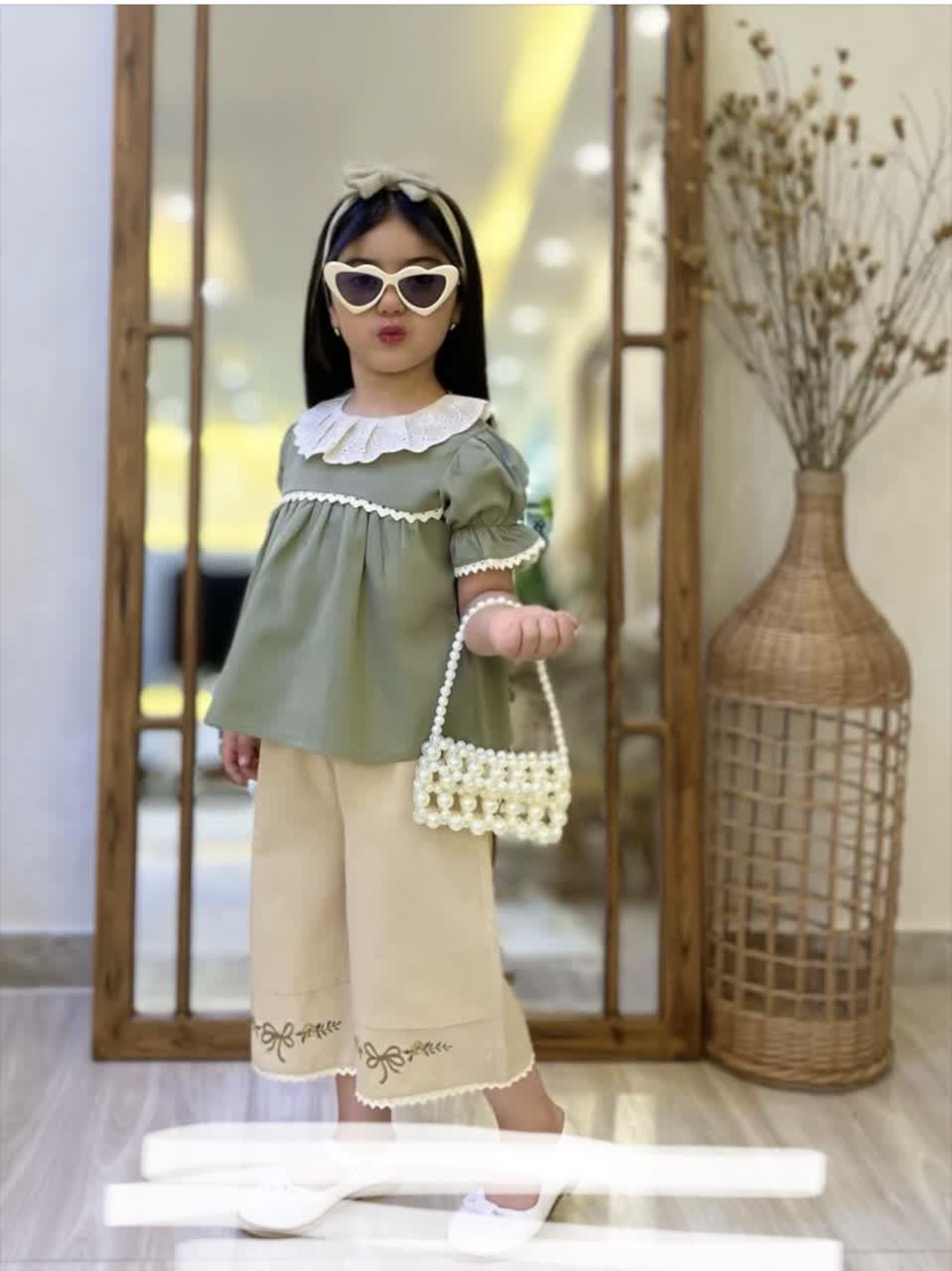 شوميز شلوار تارا جنس کتان نخ لطیف کد 950